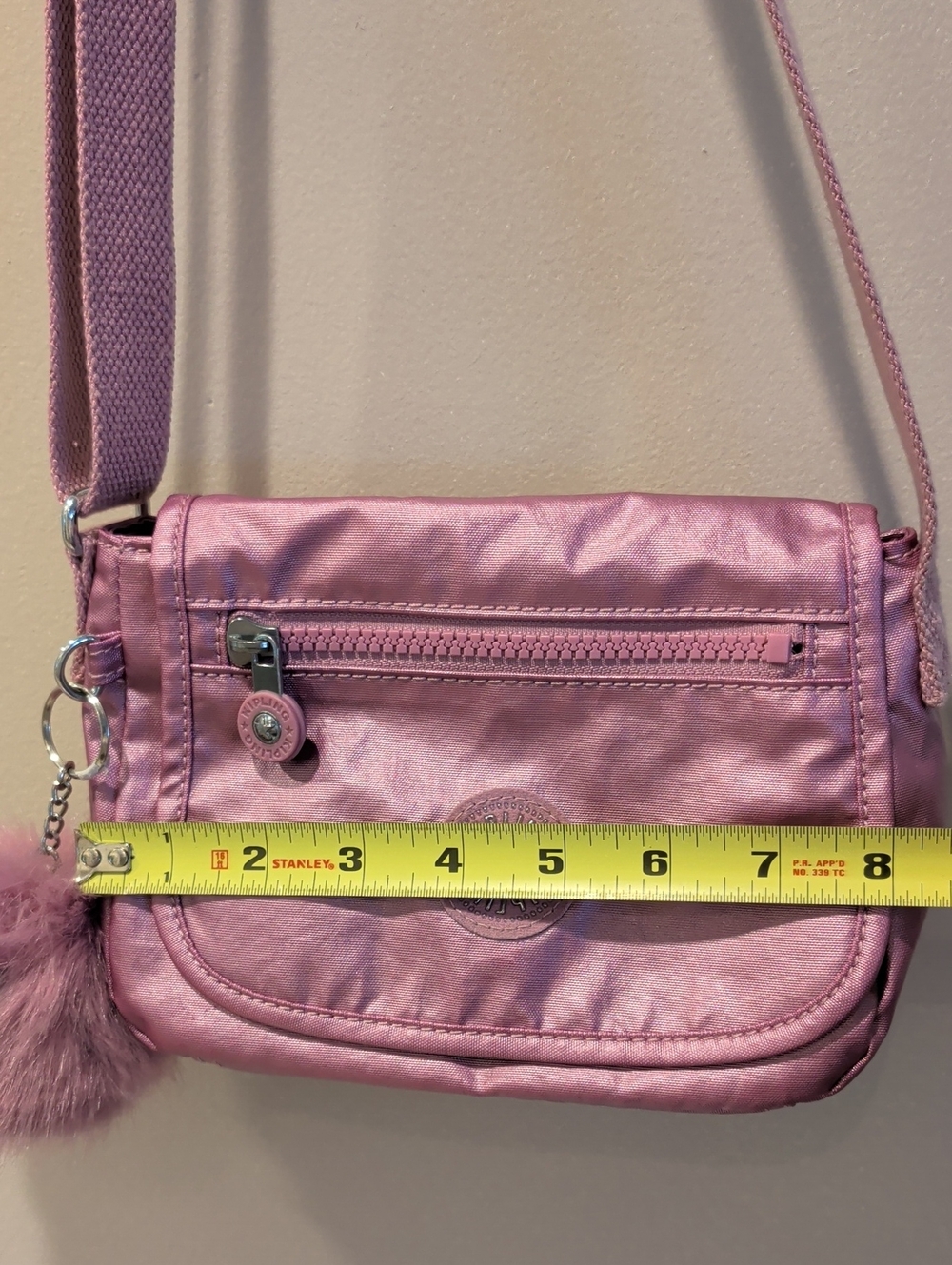 Kipling Pink Metallic Crossbody Shoulder Bag - Picture 6 of 7